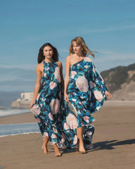 Multicolor High Neck Floral Babydoll Long Dress - FINAL SALE