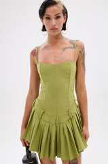 DANCING THROUGH LIFE MINI DRESS IN OLIVE