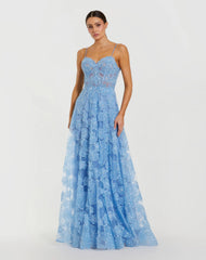 Embroidered Sweetheart Neck A-Line Gown
