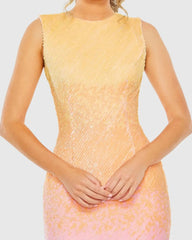 Multicolor High Neck Ombre Sequin Cocktail Dress - FINAL SALE