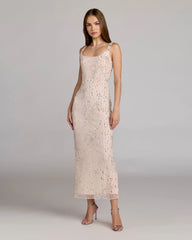 Scoop Neck Embellished Dress With Bow Detail