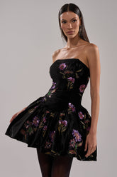 LATE NIGHT GARDEN PARTY VELVET MINI DRESS