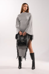 SWEATER WEATHER KNIT MIDI DRESS IN GREY