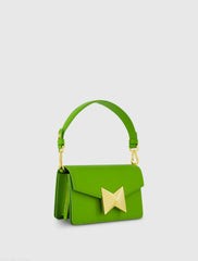 Green Mini Leather Shoulder Bag With Gold Hardware - FINAL SALE