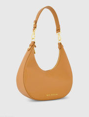 Brown Grain Leather Hobo Bag With Gold Hardware - FINAL SALE