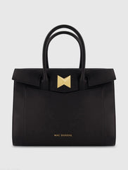Large Leather Briefcase Bag With Gold Hardware