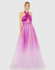 Cross Front Ombre Gown