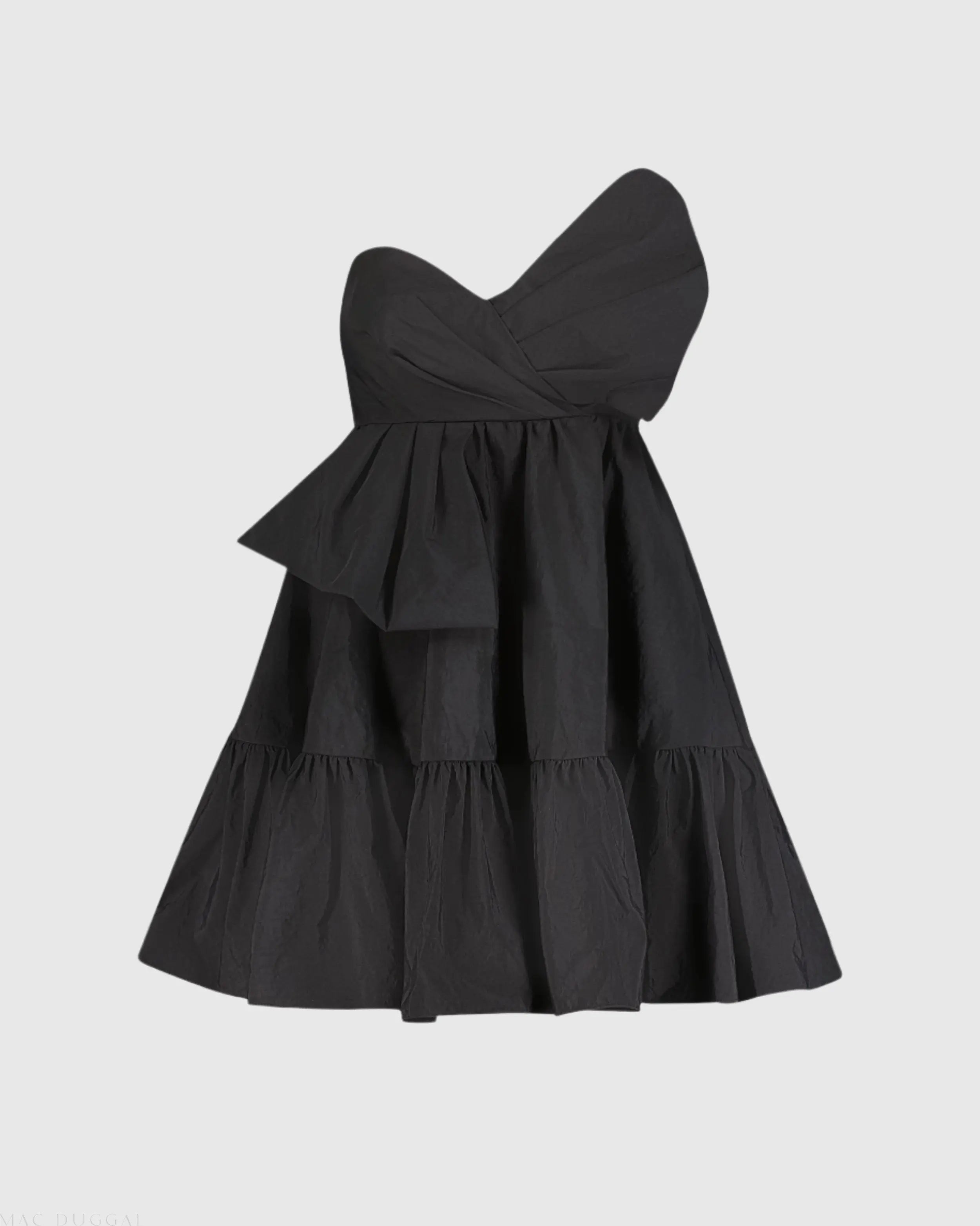 Black Faille Strapless Twist Bow Mini Dress - FINAL SALE
