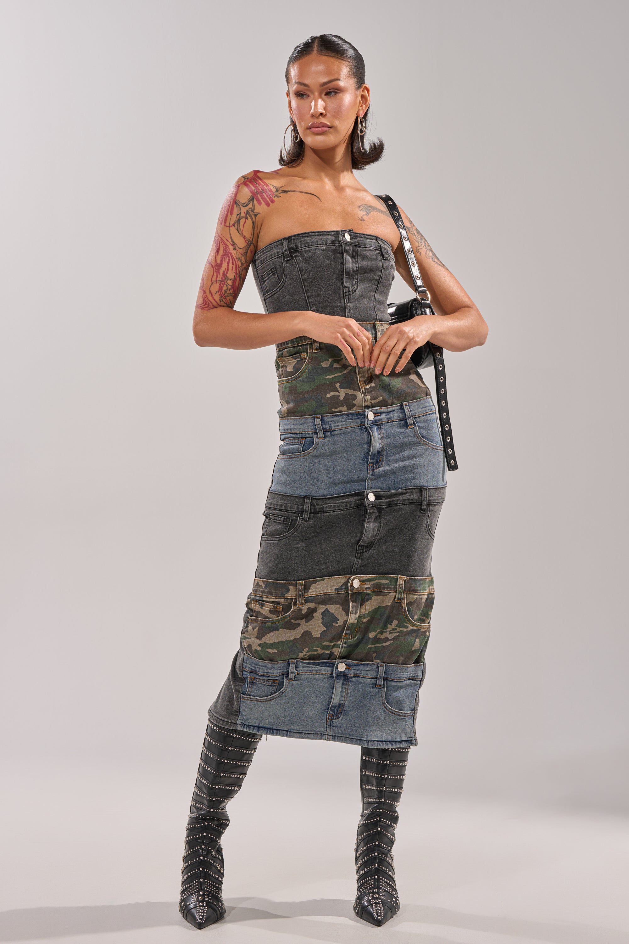 PATCHWORK PARADOX DENIM MAXI DERSS