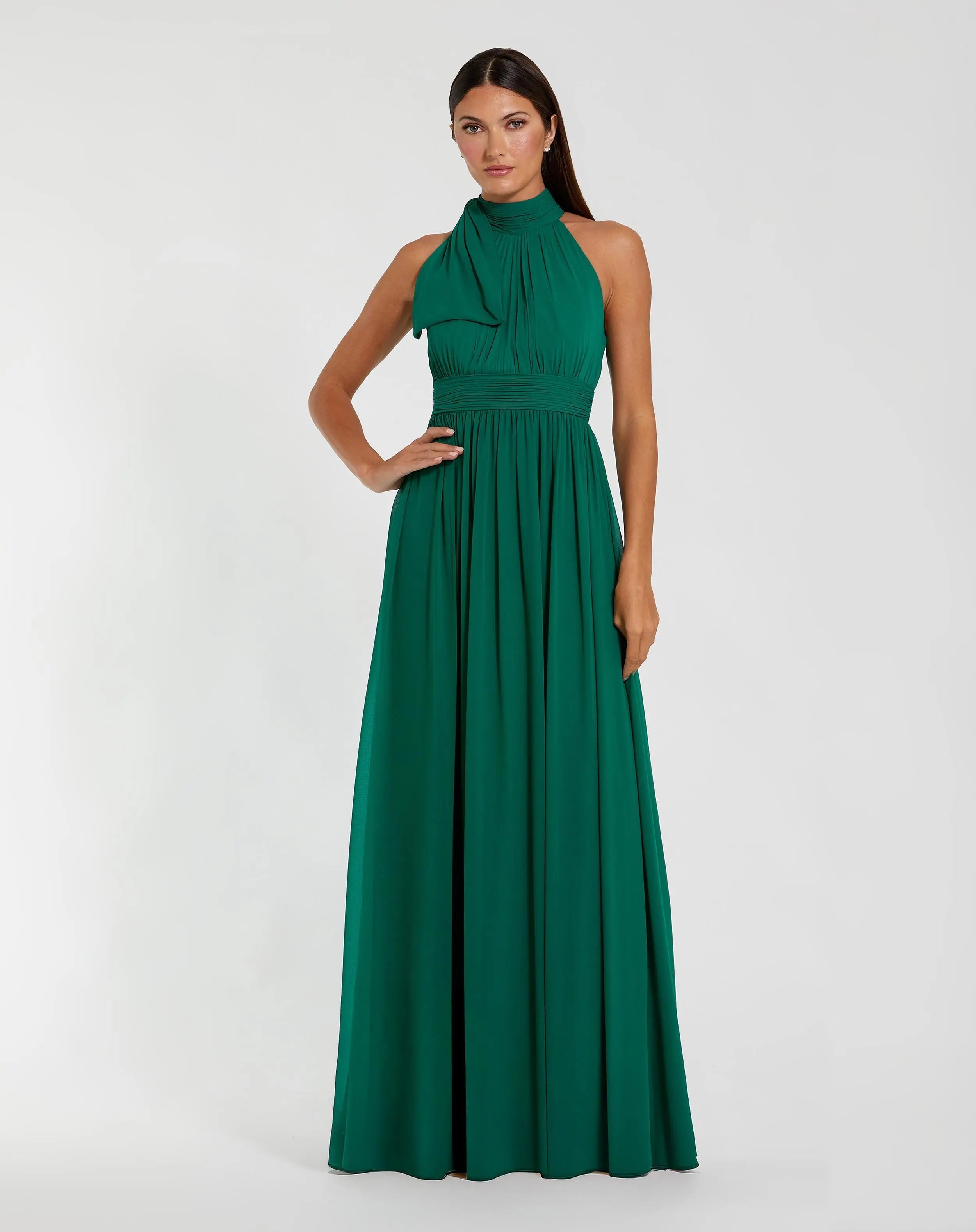 High Neck Chiffon Gown