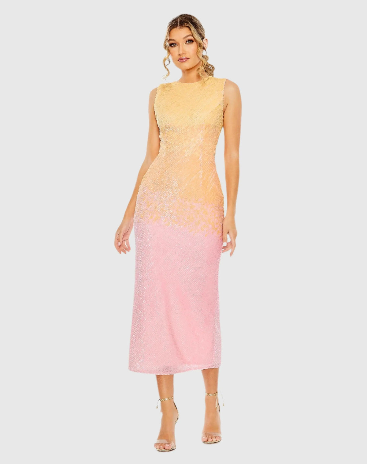 Multicolor High Neck Ombre Sequin Cocktail Dress - FINAL SALE