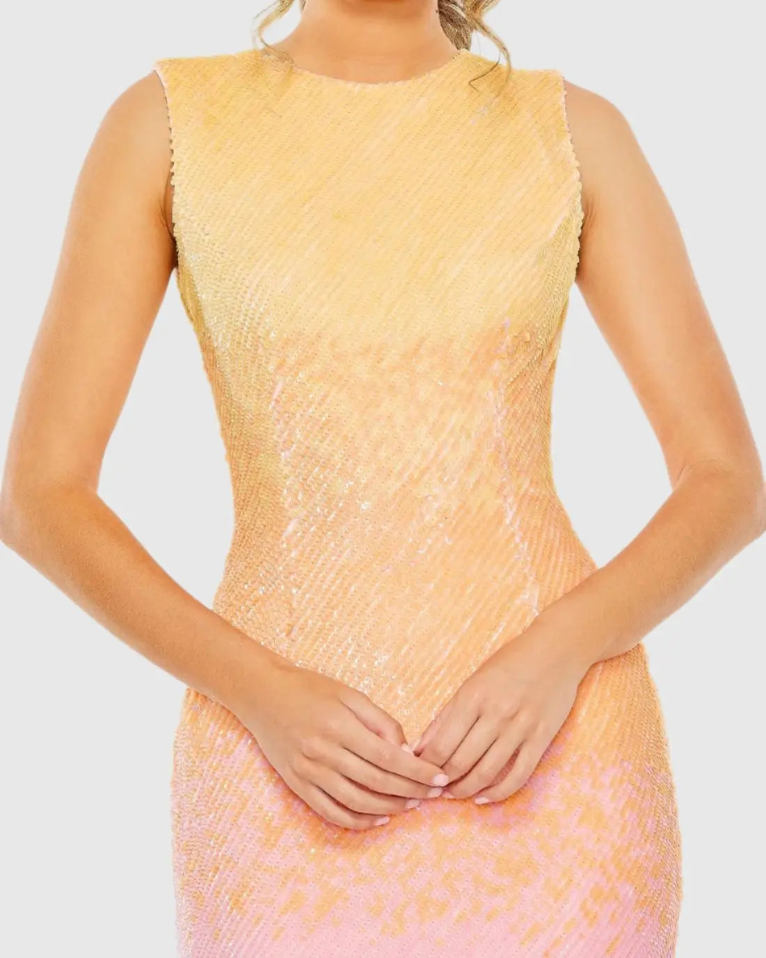 Multicolor High Neck Ombre Sequin Cocktail Dress - FINAL SALE