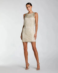 Ivory Beaded Fringe Mini Dress