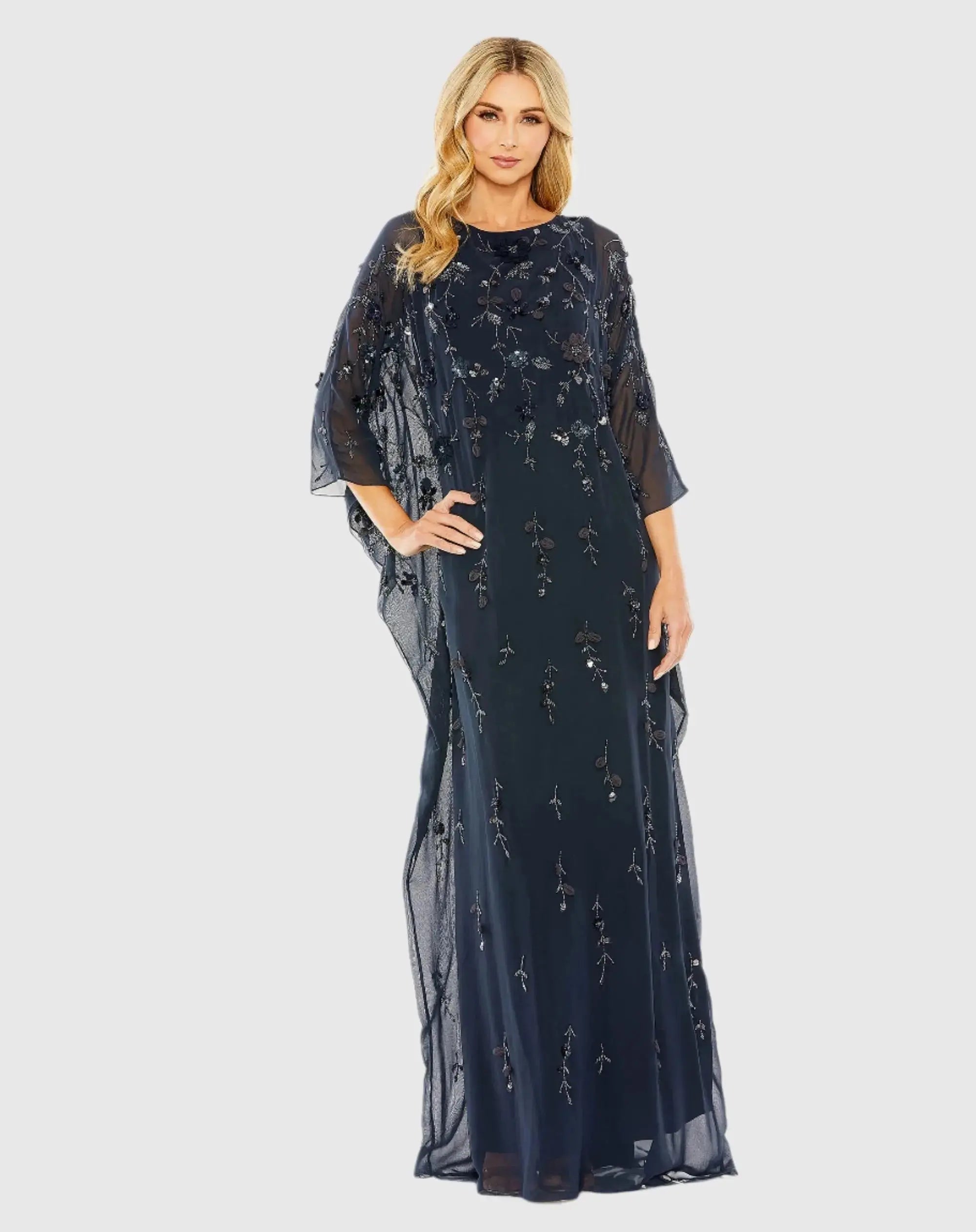 Floral Embellished Kaftan Gown