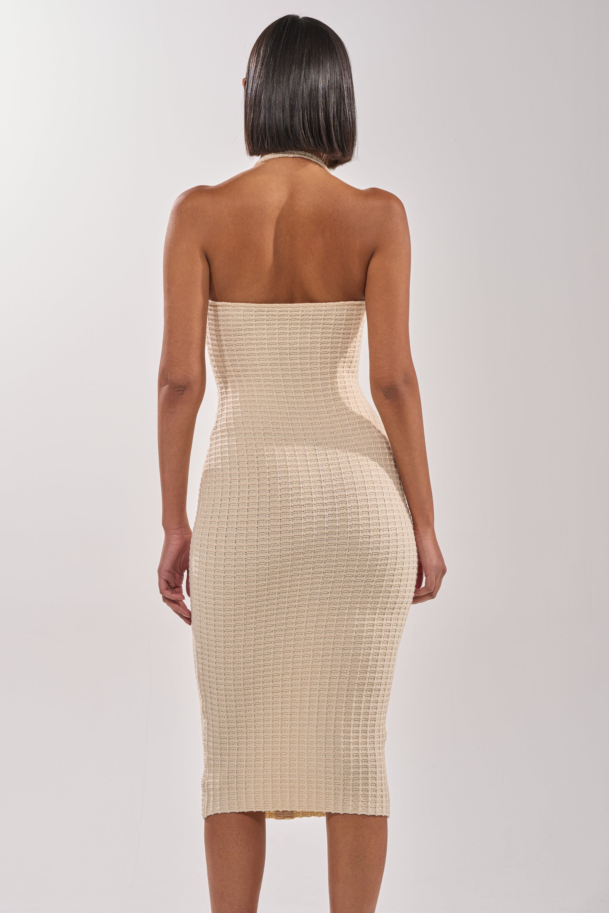 BUTTONED DOWN BADDIE MIDI DRESS IN WHITE