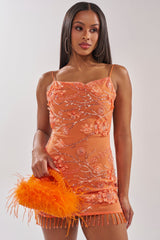 SWEET LIKE ME MINI DRESS IN ORANGE