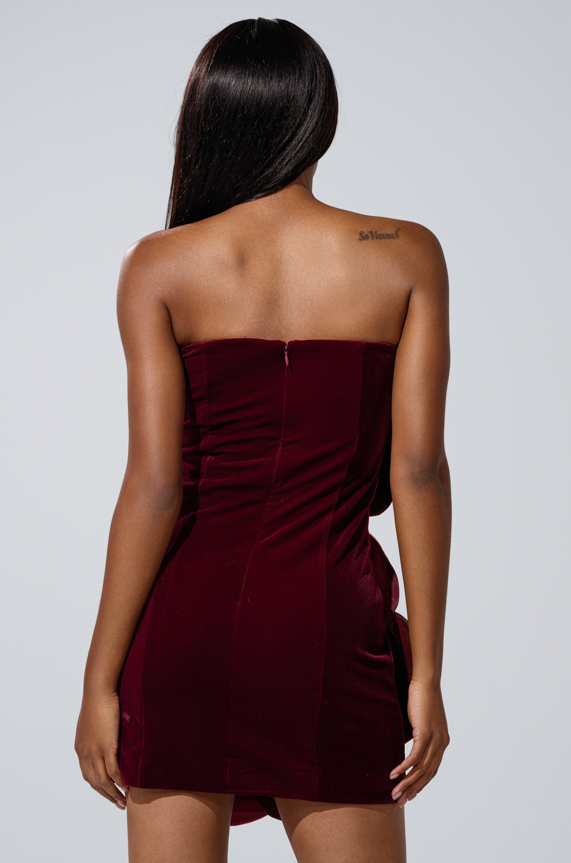 FLOWER POWER VELVET MINI DRESS