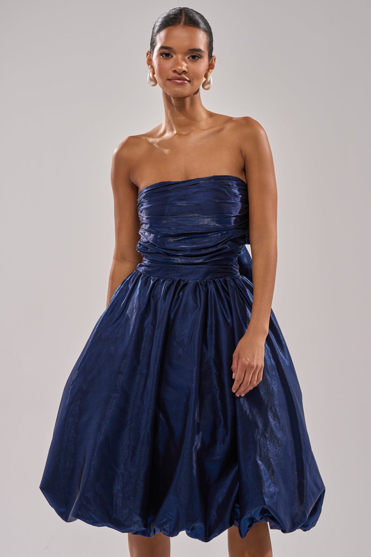 LUXE LIFE SATIN MIDI DRESS