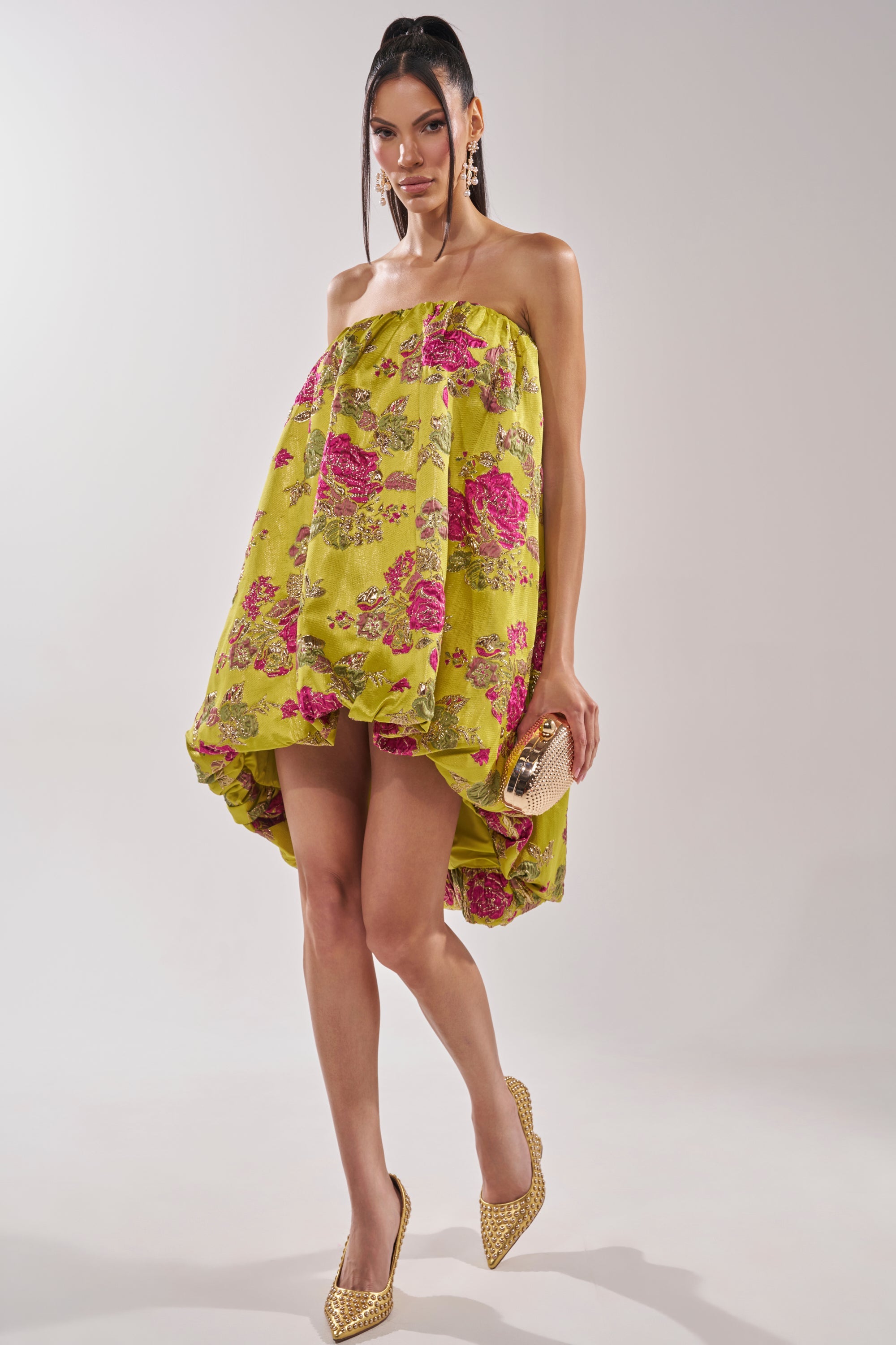 LOVER GIRL BROCADE BUBBLE DRESS