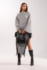 SWEATER WEATHER KNIT MIDI DRESS IN GREY