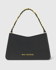 Gold Floral Small Black Nappa Leather Shoulder Bag - FINAL SALE