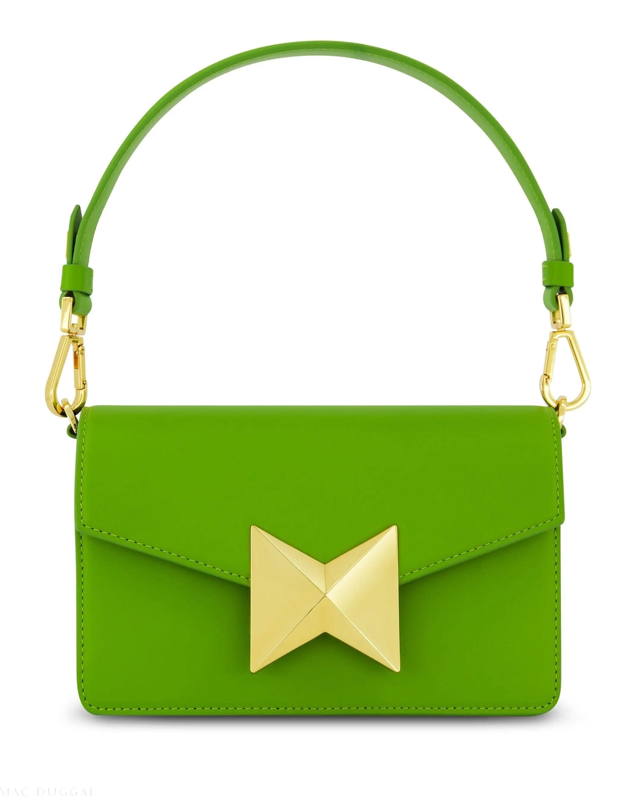 Green Mini Leather Shoulder Bag With Gold Hardware - FINAL SALE