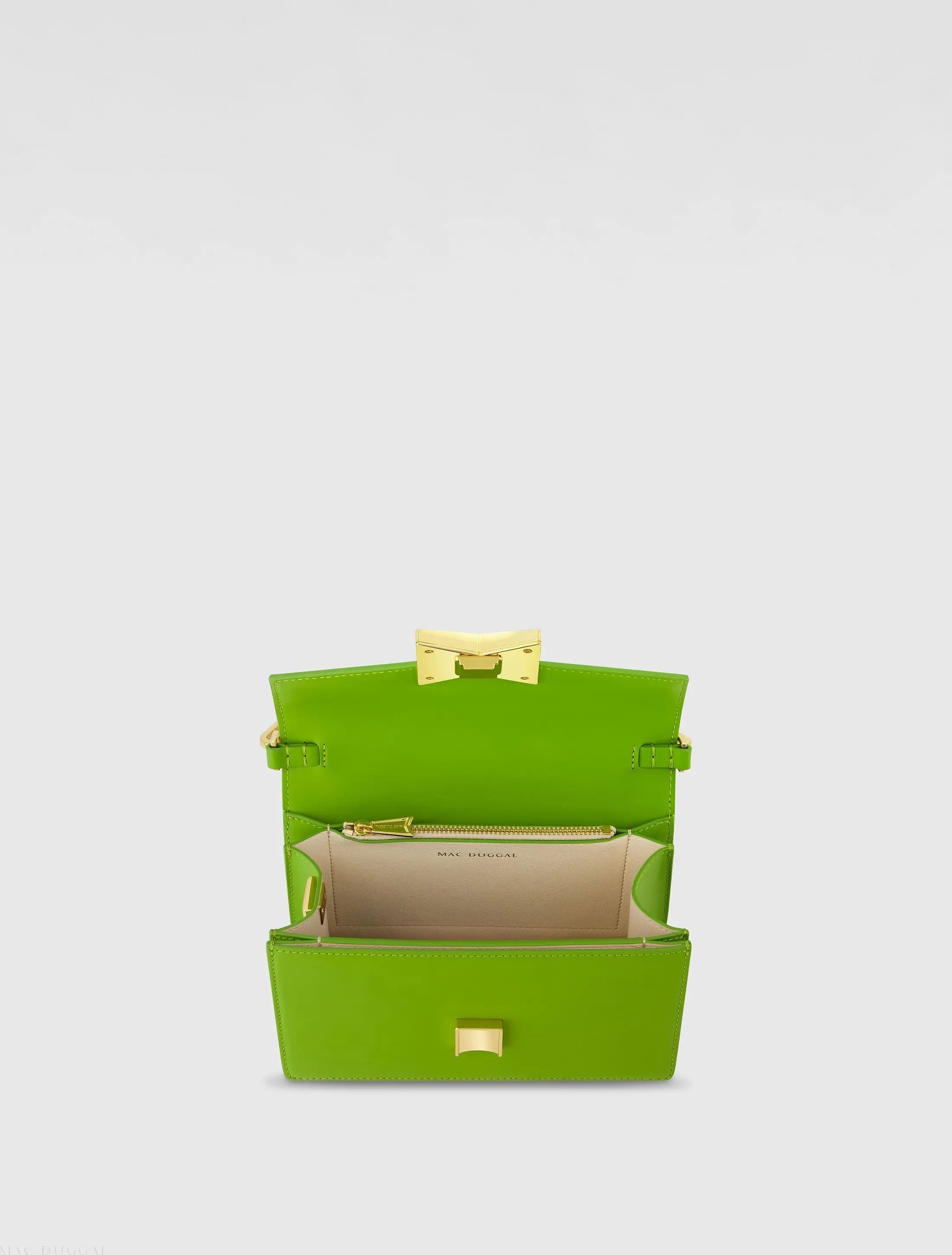 Green Mini Leather Shoulder Bag With Gold Hardware - FINAL SALE