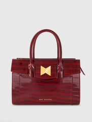 Crocodile Leather Tote Bag With Gold Hardware