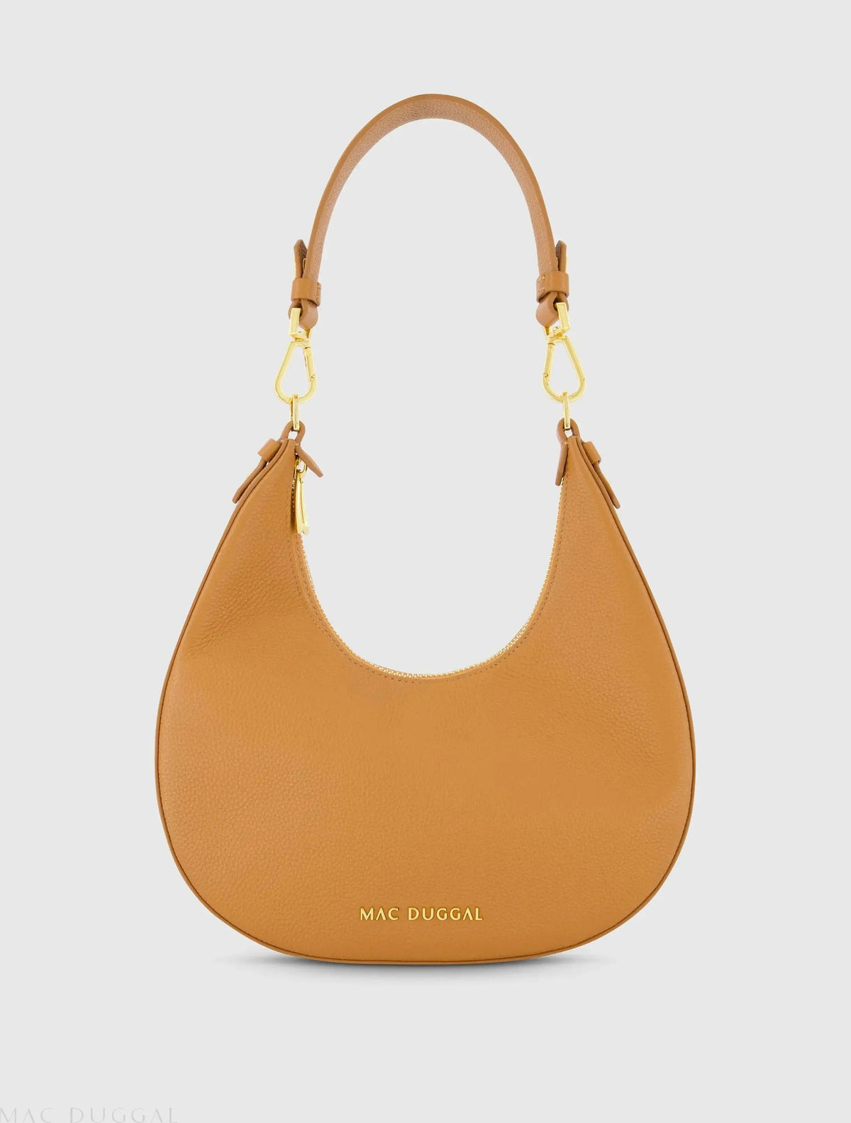 Brown Grain Leather Hobo Bag With Gold Hardware - FINAL SALE