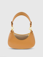 Brown Grain Leather Hobo Bag With Gold Hardware - FINAL SALE