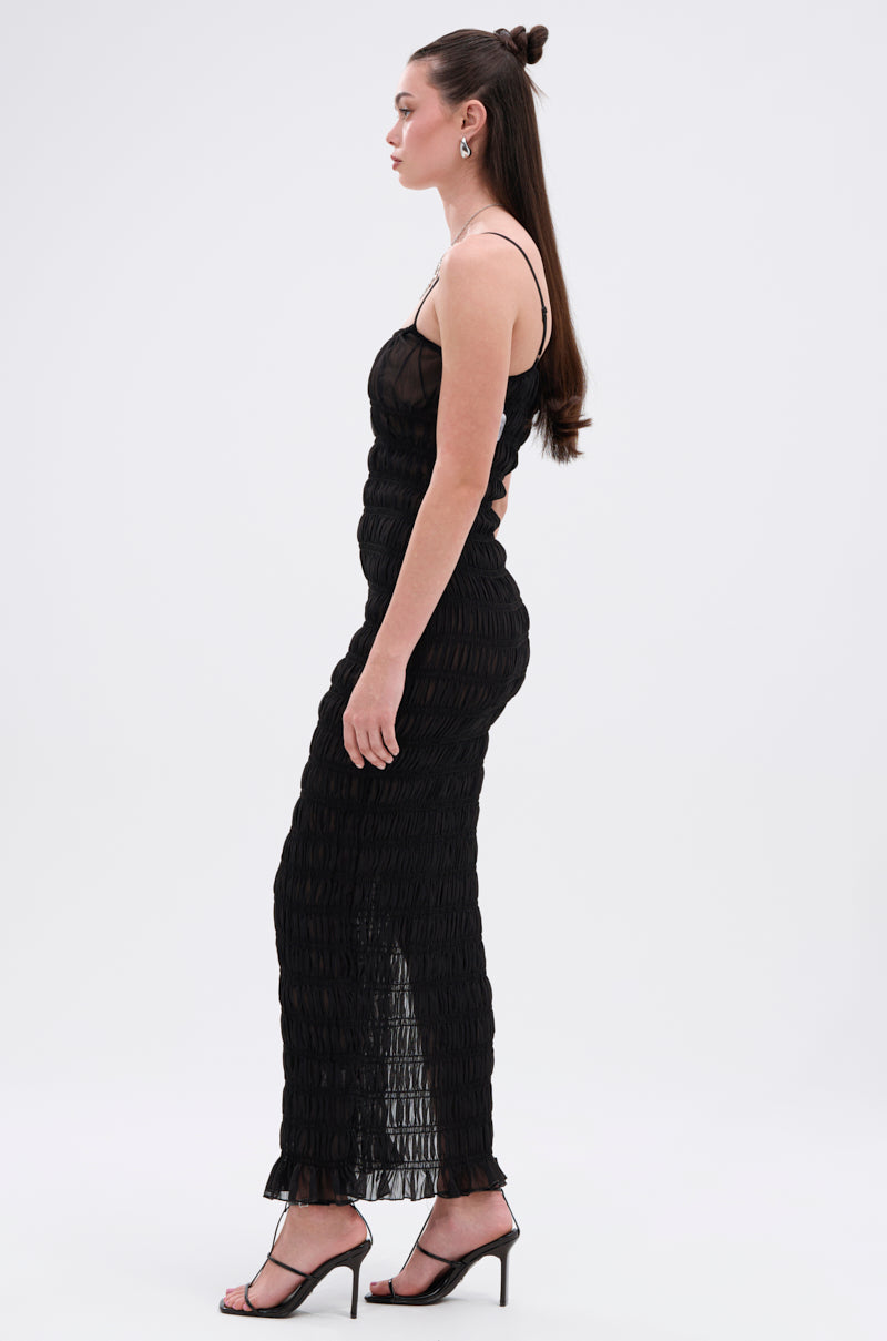 ON A BEACH OR A NIGHT OUT MESH MAXI DRESS