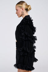 LIVING OVER THE TOP RUFFLE SLEEVE BLAZER MINI DRESS