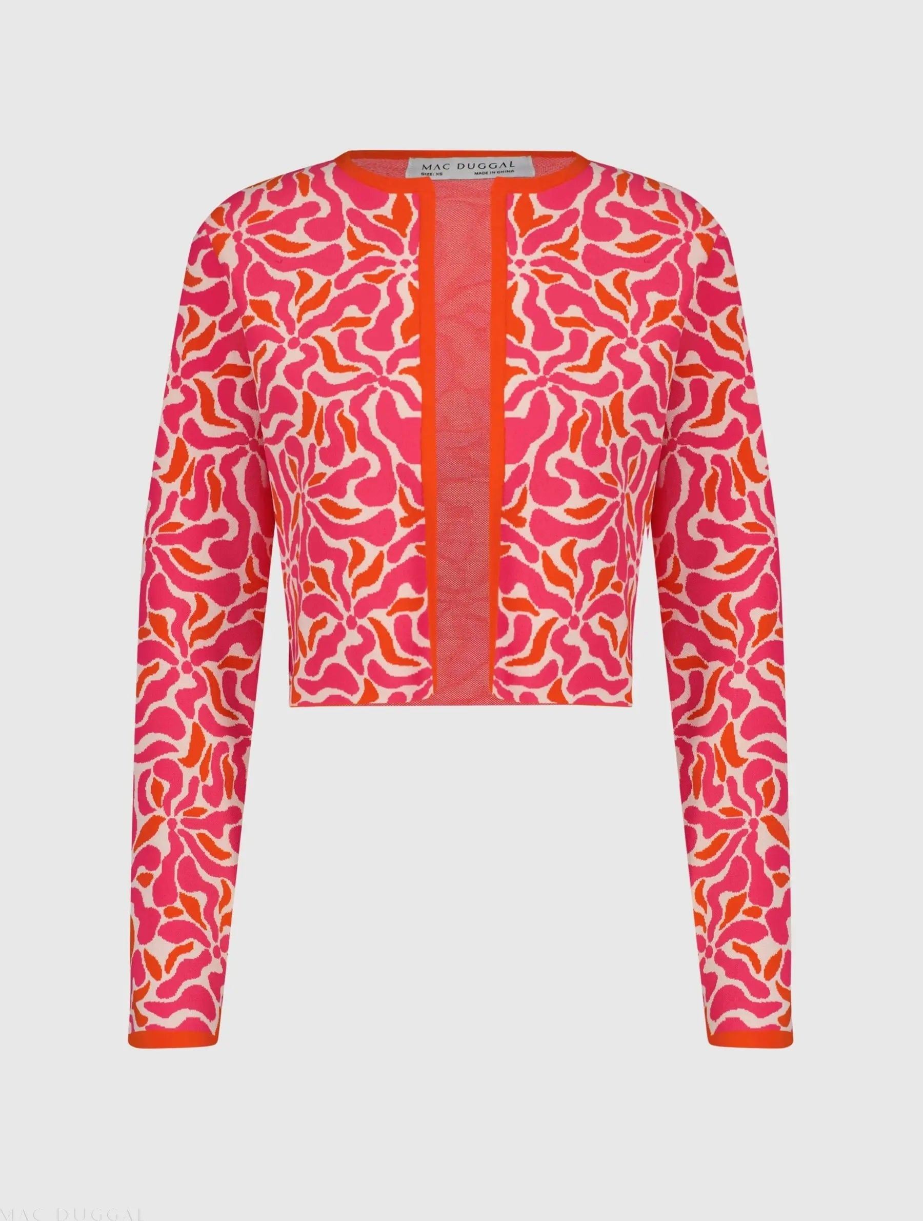 Multicolor Long Sleeve Knit Floral Cardigan