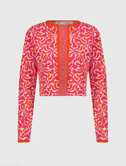 Multicolor Long Sleeve Knit Floral Cardigan