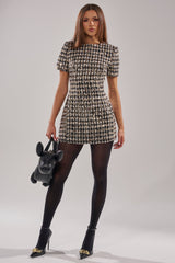 GIRLY POP TWEED MINI DRESS