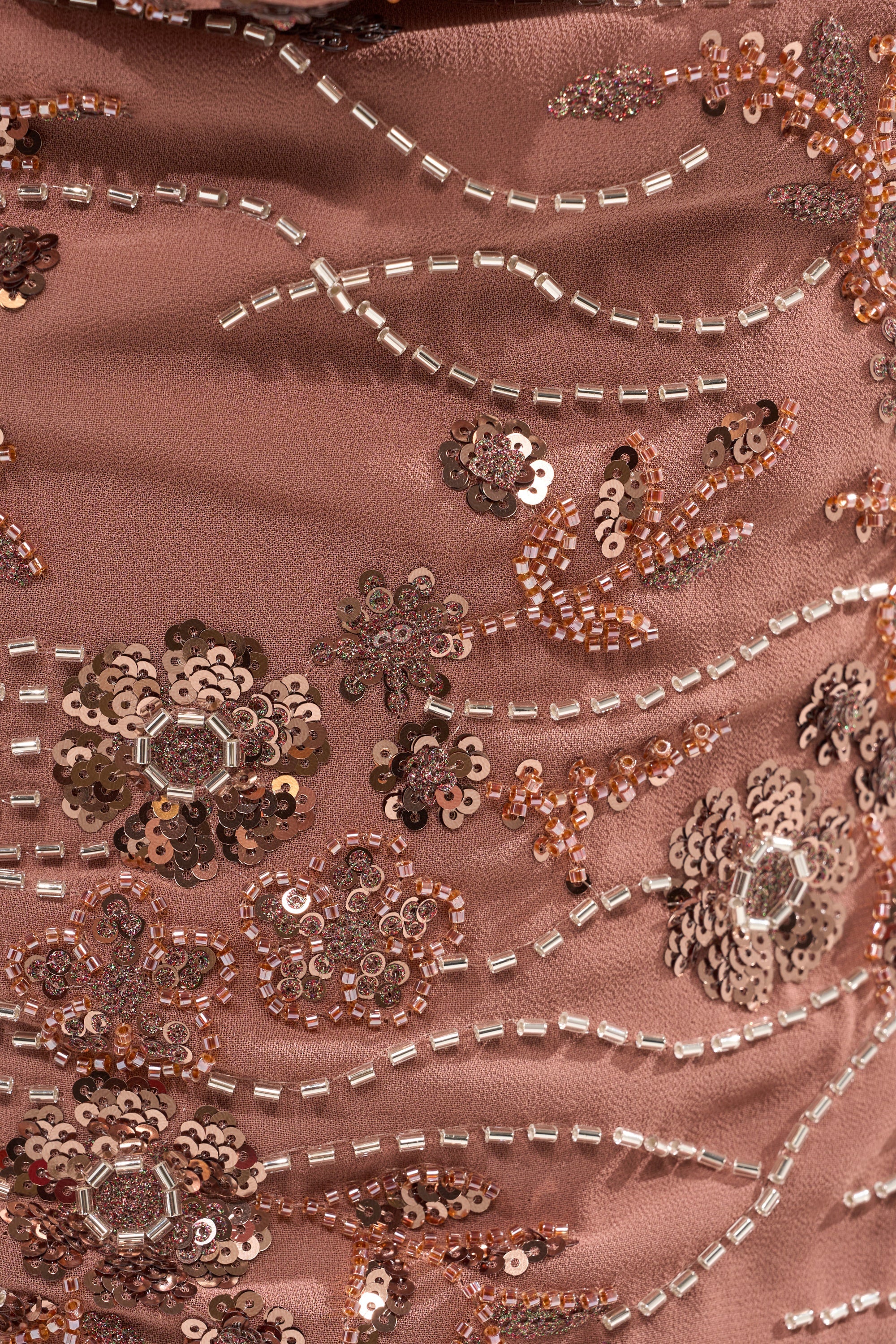FELICITY EMBELLISHED MINI DRESS IN BROWN