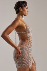 ITS GIVING DRAMA CHAIN MINI DRESS