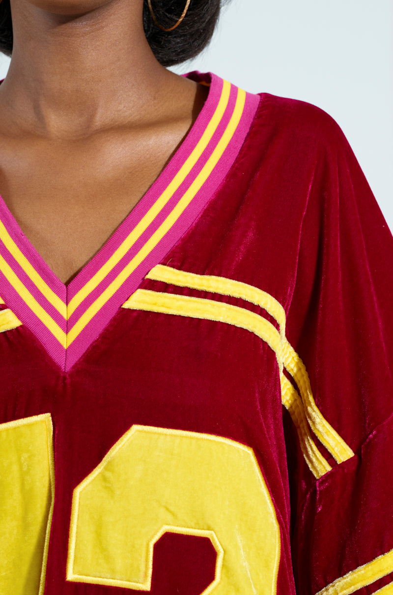 MOVING FORWARD VELVET JERSEY DRESS