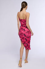 FEELING FINE RUCHED MIDI DRESS